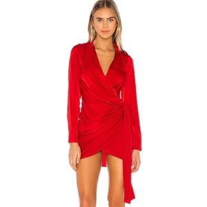 Sophie draped red dress